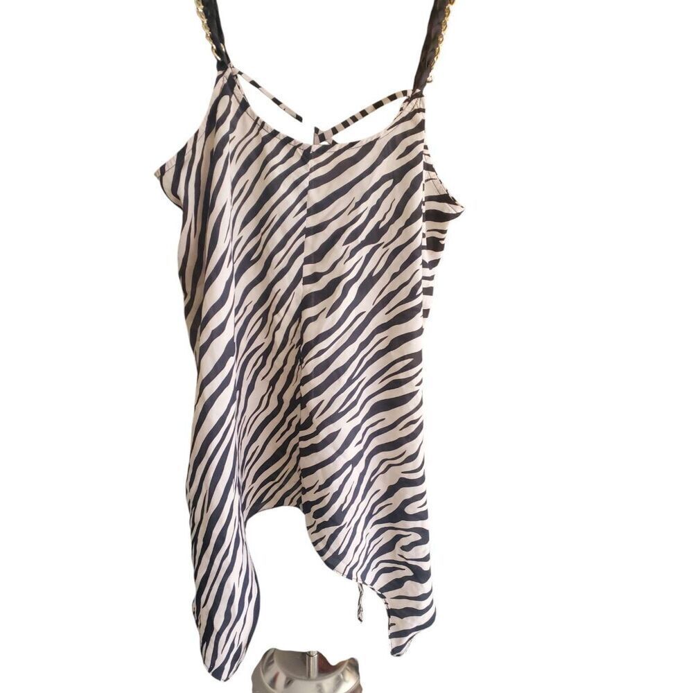 Sexy Little Zebra Print flowing Charlotte Russe Sleeveless Top Size M